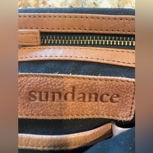Sundance Black Canvas Tote with Brown Leather Trim (distressed look)